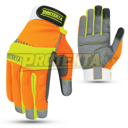 Hi-Vis Touch Screen Gloves – Reflective Padded Knuckle EN 388 CAT-2