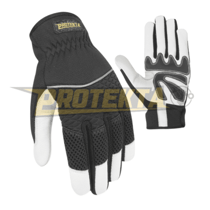 Goatskin Leather Mechanic Gloves – Neoprene Knuckle Open Cuff EN 388 CAT-2