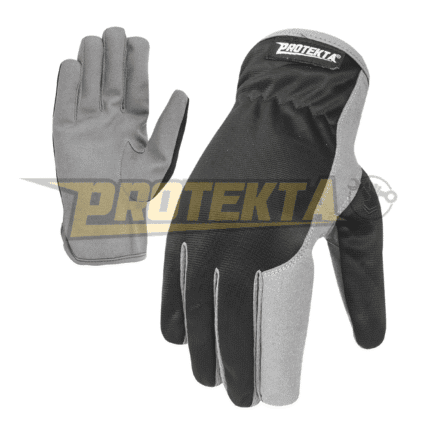 Synthetic Leather Mechanic Gloves – Polyester Back Keystone Thumb EN 388 CAT-2