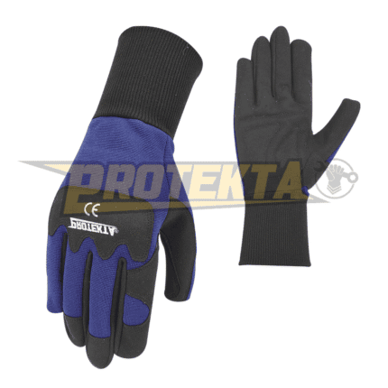 Synthetic Leather Mechanic Gloves – Knitted Rib Cuff EN 388 CAT-2
