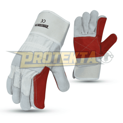 Rigger Gloves – Split Leather Knuckle Guard Safety Cuff EN 388 CAT-2
