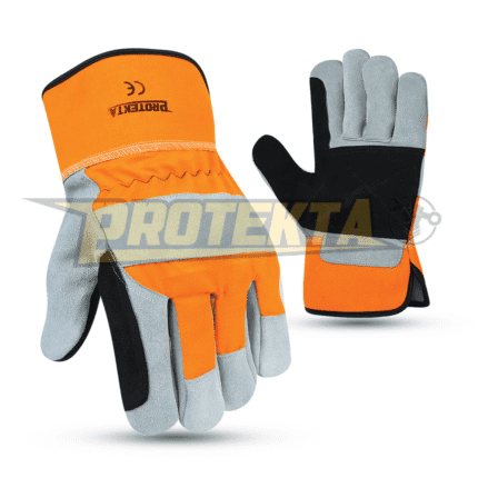 Rigger Gloves – Split Leather Knuckle Guard Safety Cuff EN 388 CAT-2