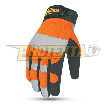 Hi-Vis Synthetic Leather Gloves – Reflective Back EN 388 CAT-2