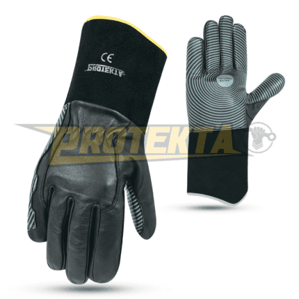 Anti-Vibration Leather Gloves – EVA Padded Safety Cuff EN 388 CAT-2