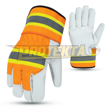 Rigger Gloves – Split Leather Knuckle Guard Safety Cuff EN 388 CAT-2