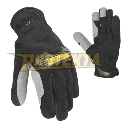 Synthetic Leather Mechanic Gloves – TPR Knuckle Open Cuff EN 388 CAT-2