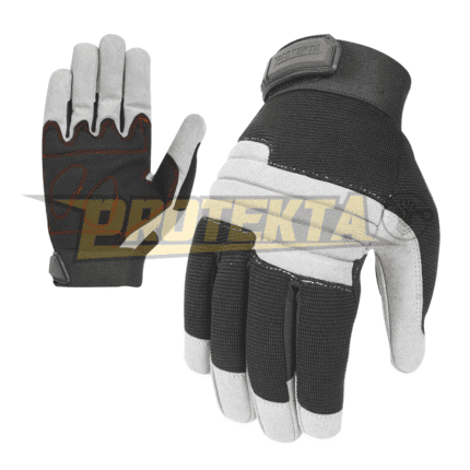 Synthetic Leather Mechanic Gloves – EVA Gel Padded Knuckle EN 388 CAT-2