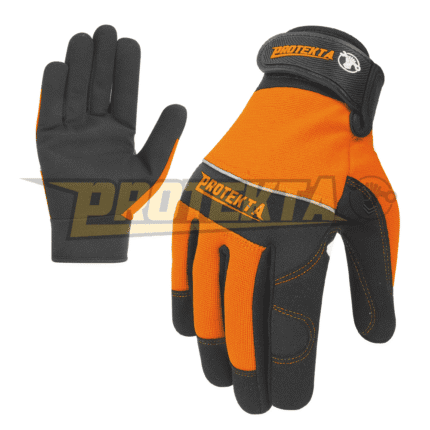 Synthetic Leather Mechanic Gloves – Reflective Neoprene Knuckle EN 388 CAT-2